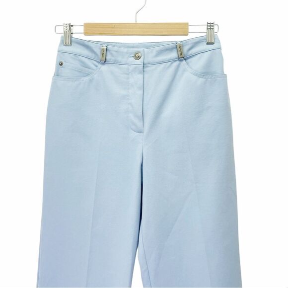 St. John Sport Essentials Light Blue Stretch Cotton Pants Size 2 Straight Leg - Picture 4 of 12